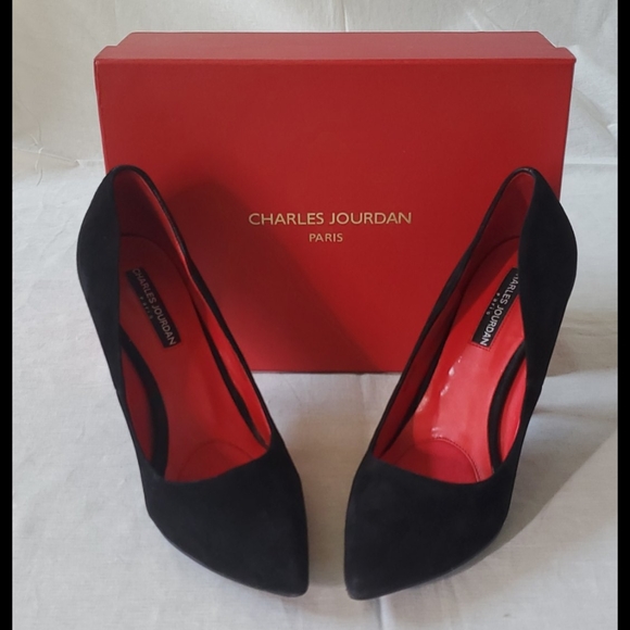 Charles Jourdan Shoes - Charles Jourdan black suede pumps shoes